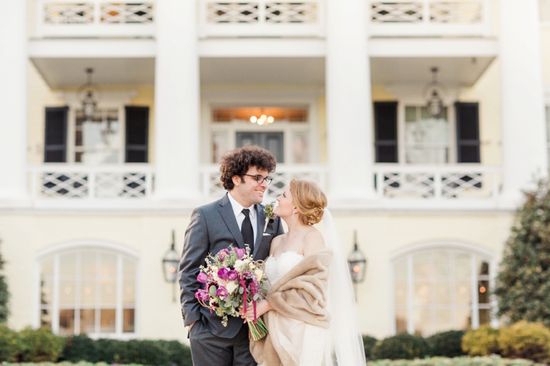 Elegant Purple & White Virginia Wedding via TheELD.com