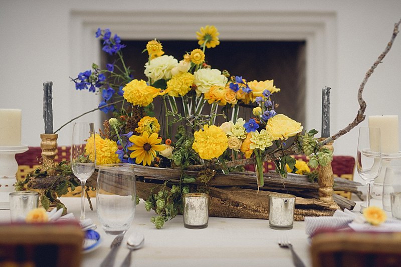 Elegant, Eclectic Yellow and Blue Wedding Ideas via TheELD.com