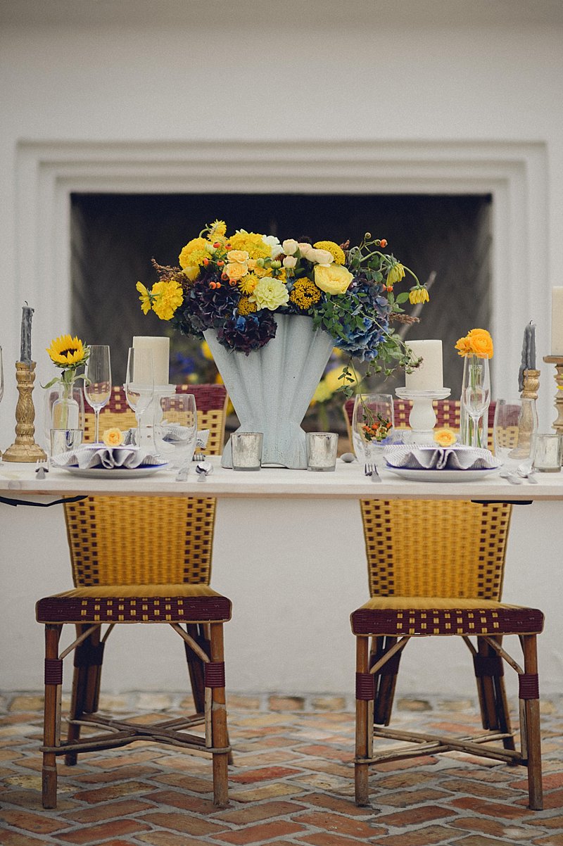 Elegant, Eclectic Yellow and Blue Wedding Ideas via TheELD.com