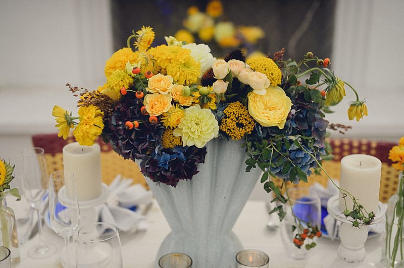 Elegant, Eclectic Yellow and Blue Wedding Ideas via TheELD.com