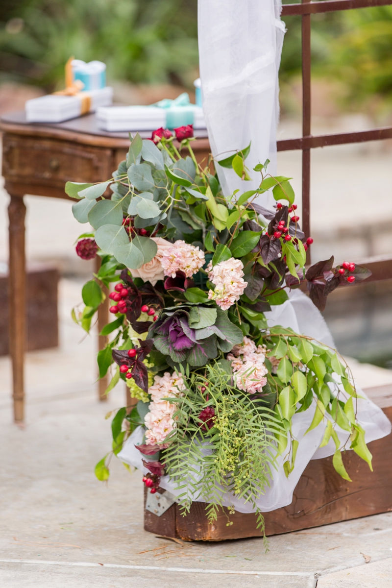 Rustic Vintage Blush & Red California Wedding via TheELD.com