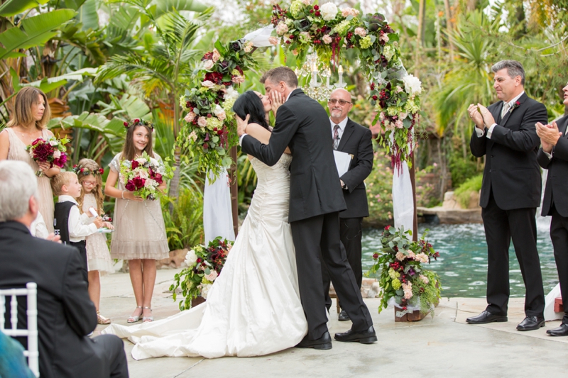 Rustic Vintage Blush & Red California Wedding via TheELD.com