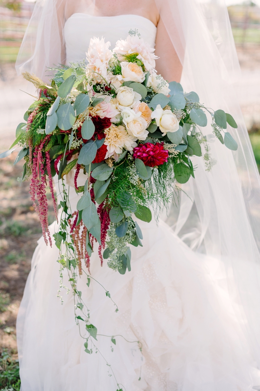 Elegant Blush & Red Farm Wedding via TheELD.com