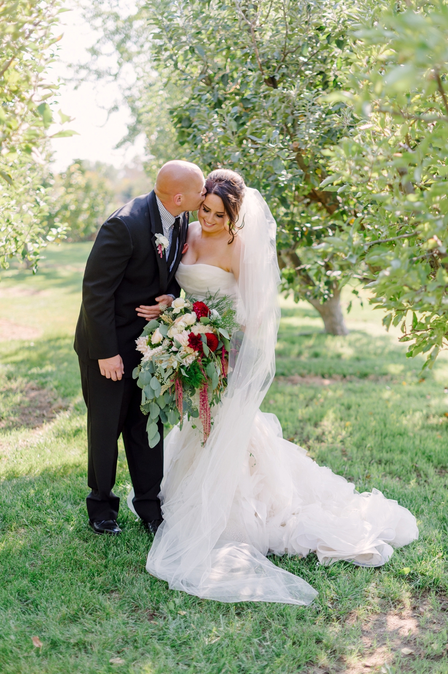 Elegant Blush & Red Farm Wedding via TheELD.com