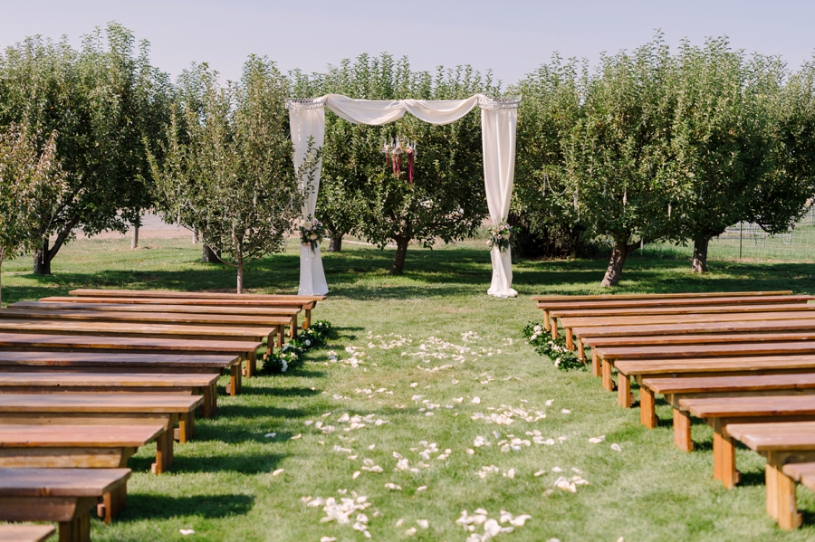 Elegant Blush & Red Farm Wedding via TheELD.com