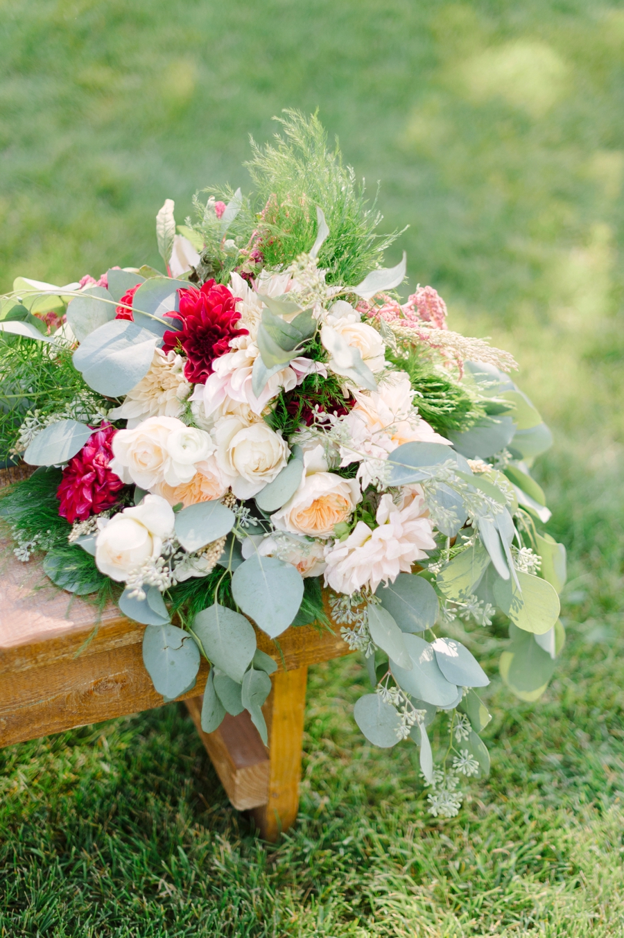 Elegant Blush & Red Farm Wedding via TheELD.com