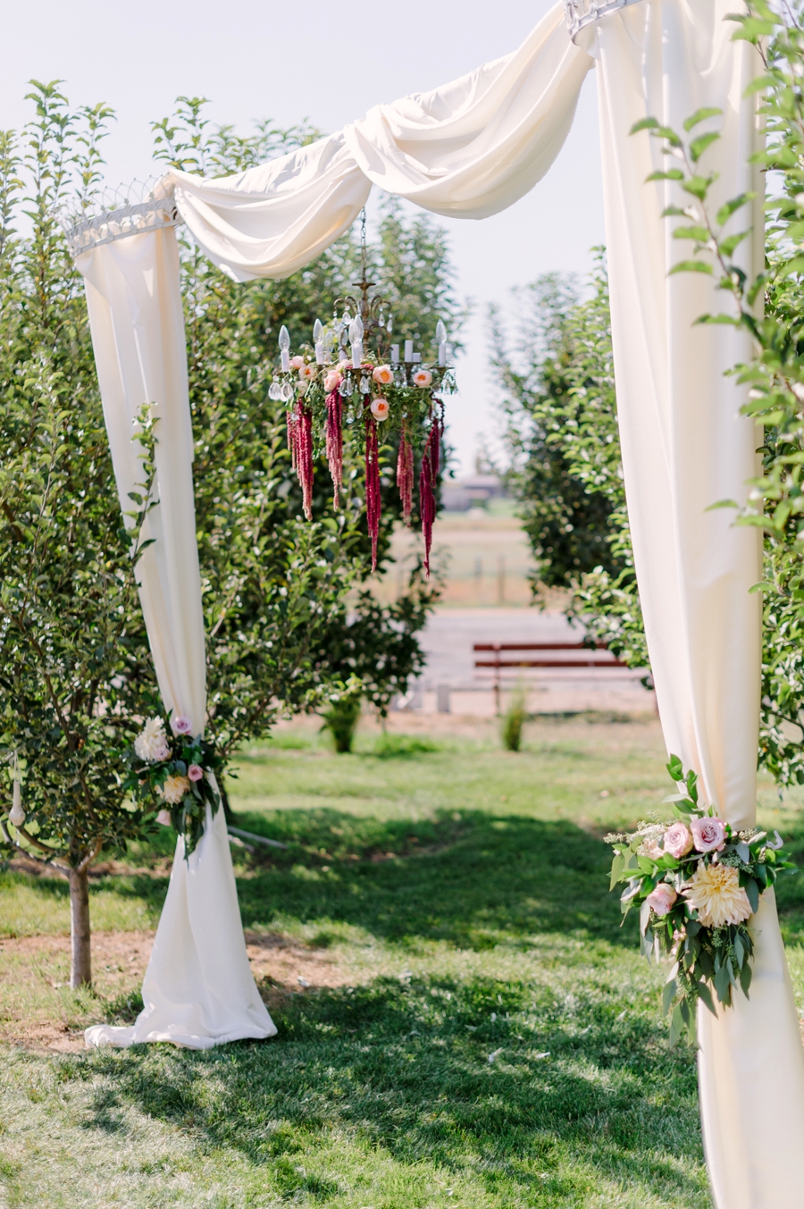 Elegant Blush & Red Farm Wedding via TheELD.com