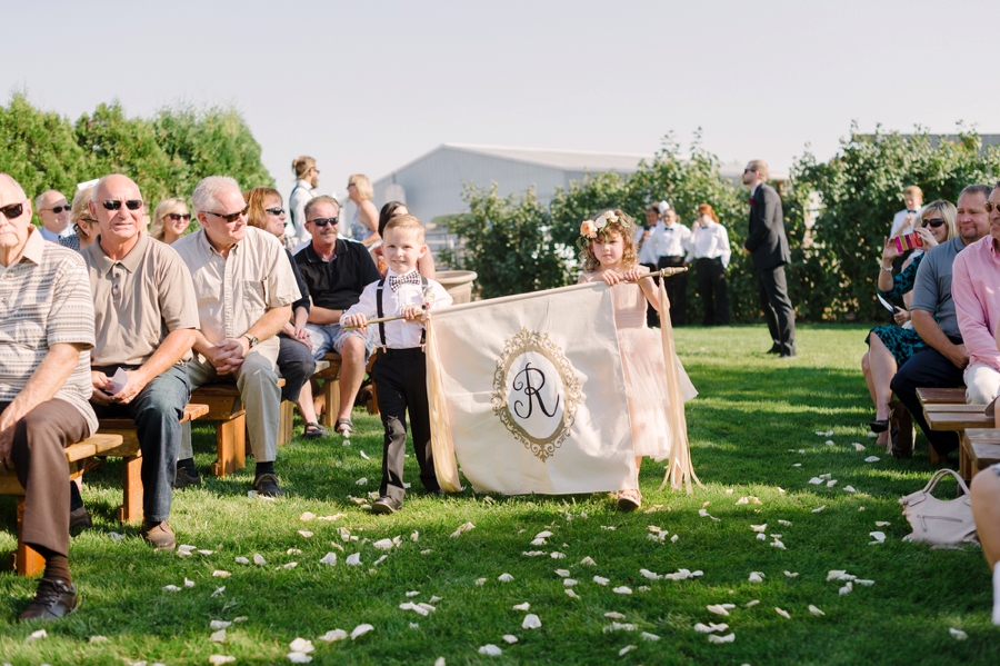 Elegant Blush & Red Farm Wedding via TheELD.com