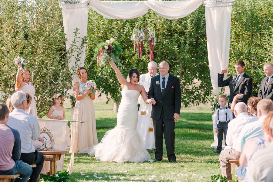 Elegant Blush & Red Farm Wedding via TheELD.com