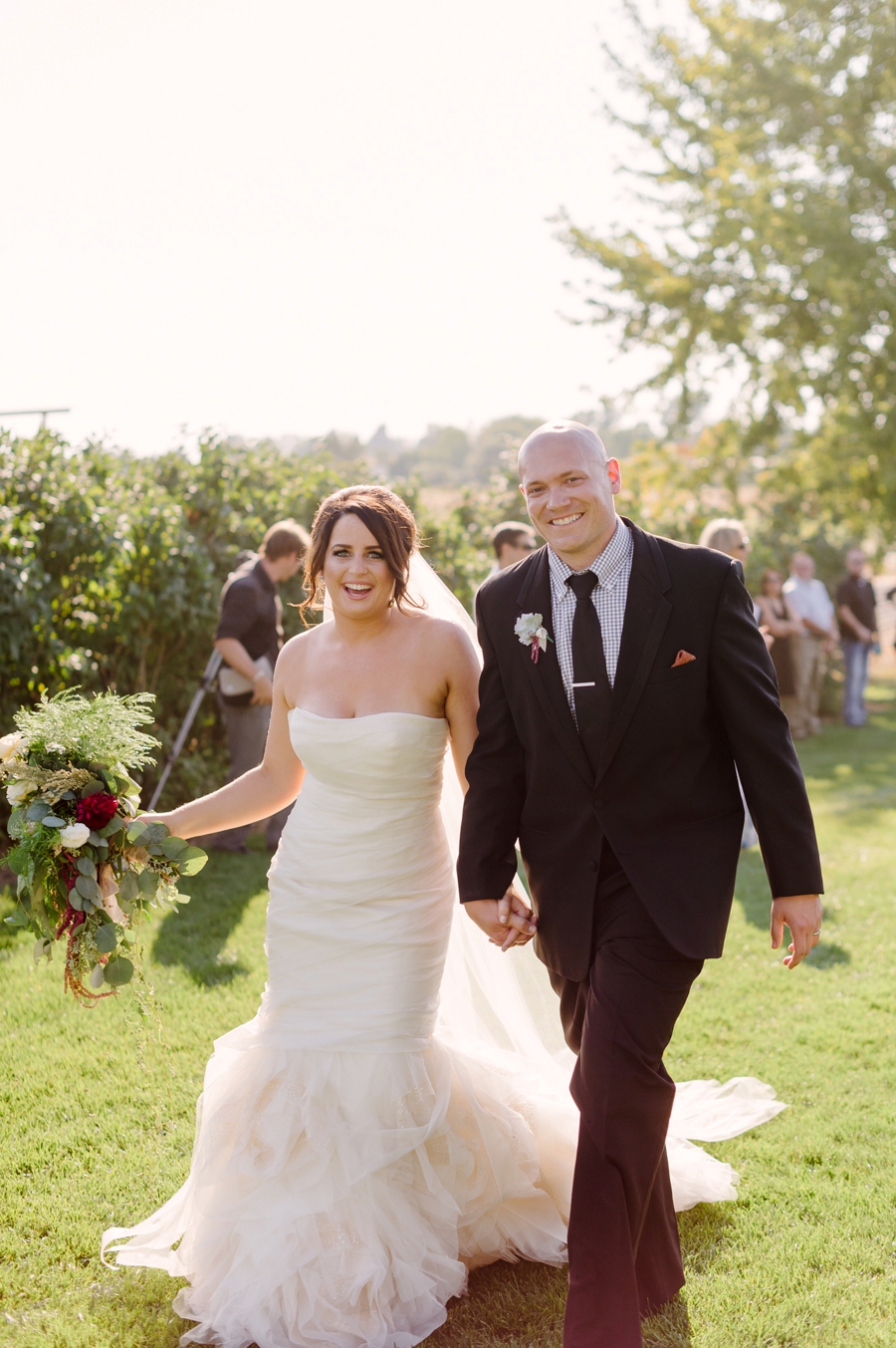 Elegant Blush & Red Farm Wedding via TheELD.com