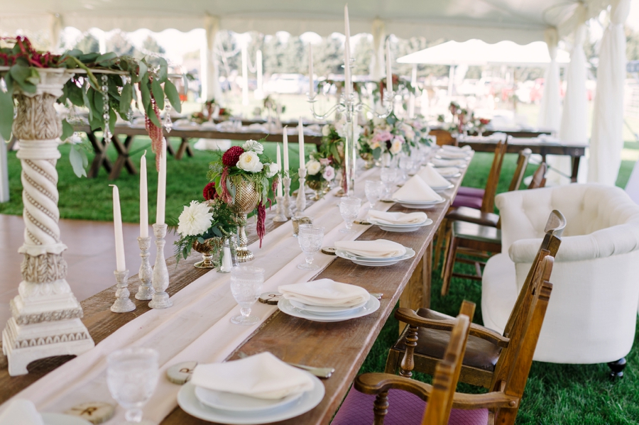 Elegant Blush & Red Farm Wedding via TheELD.com