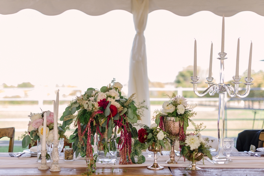 Elegant Blush & Red Farm Wedding via TheELD.com