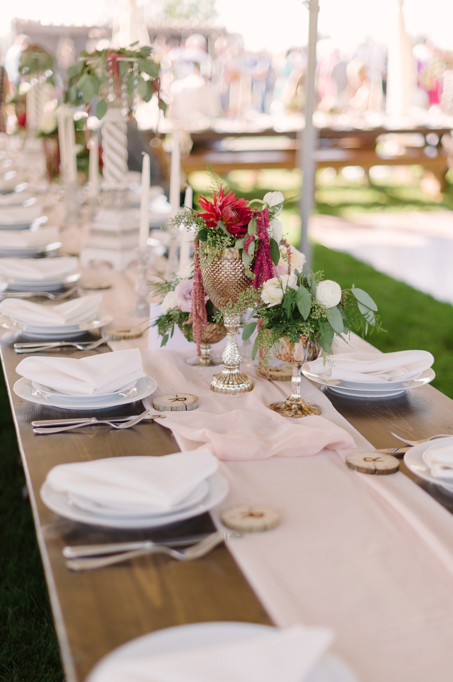 Elegant Blush & Red Farm Wedding via TheELD.com