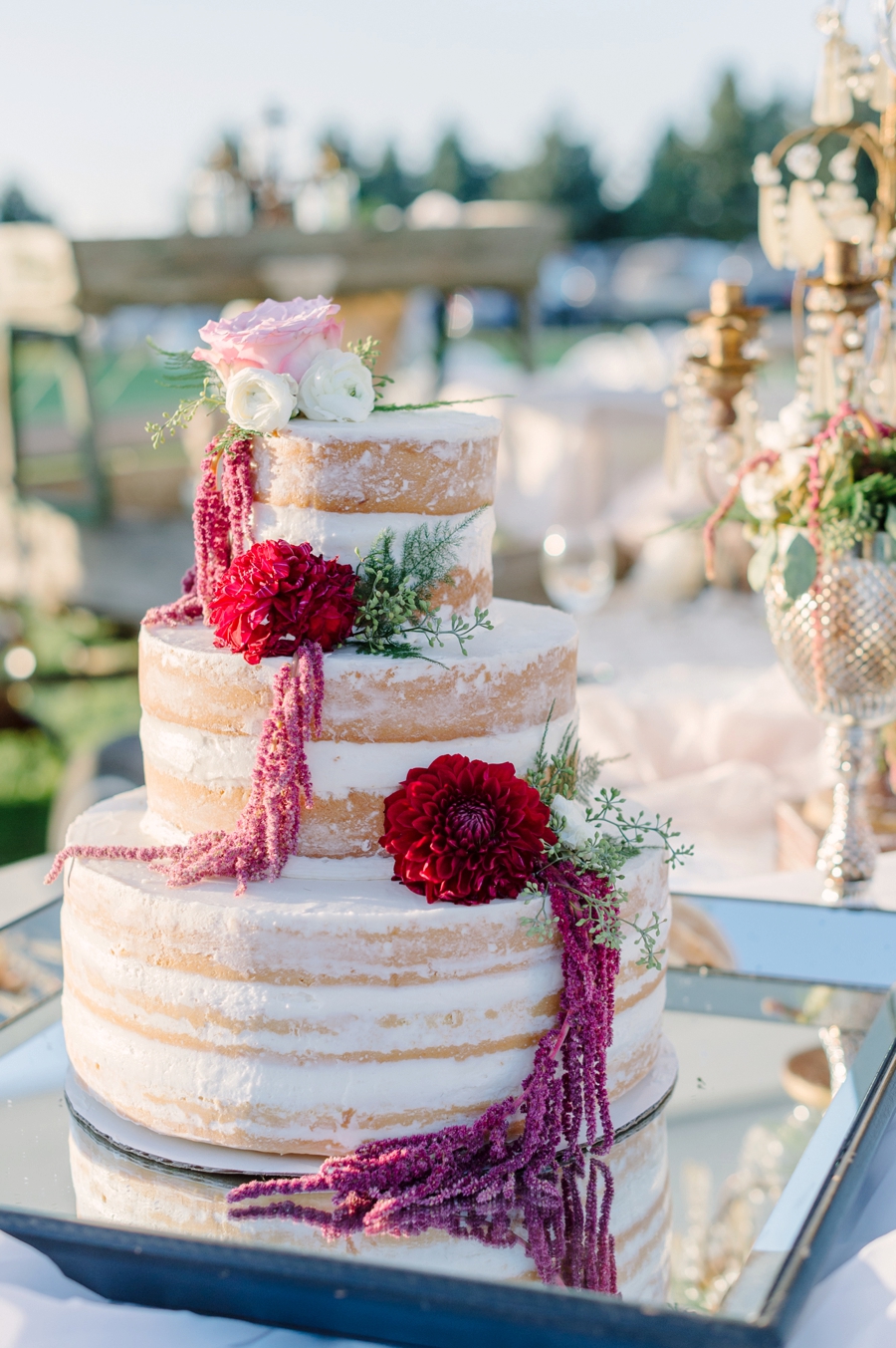 Elegant Blush & Red Farm Wedding via TheELD.com