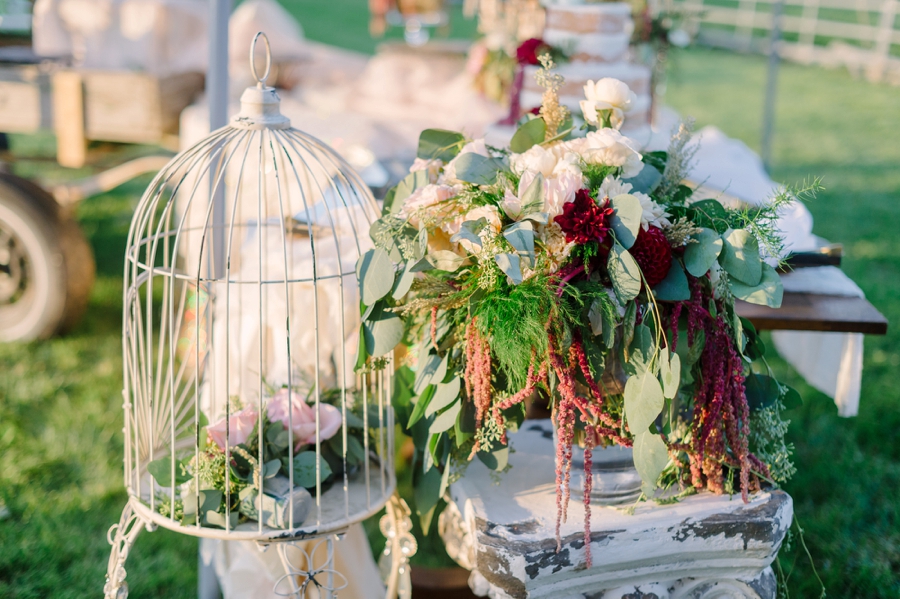 Elegant Blush & Red Farm Wedding via TheELD.com