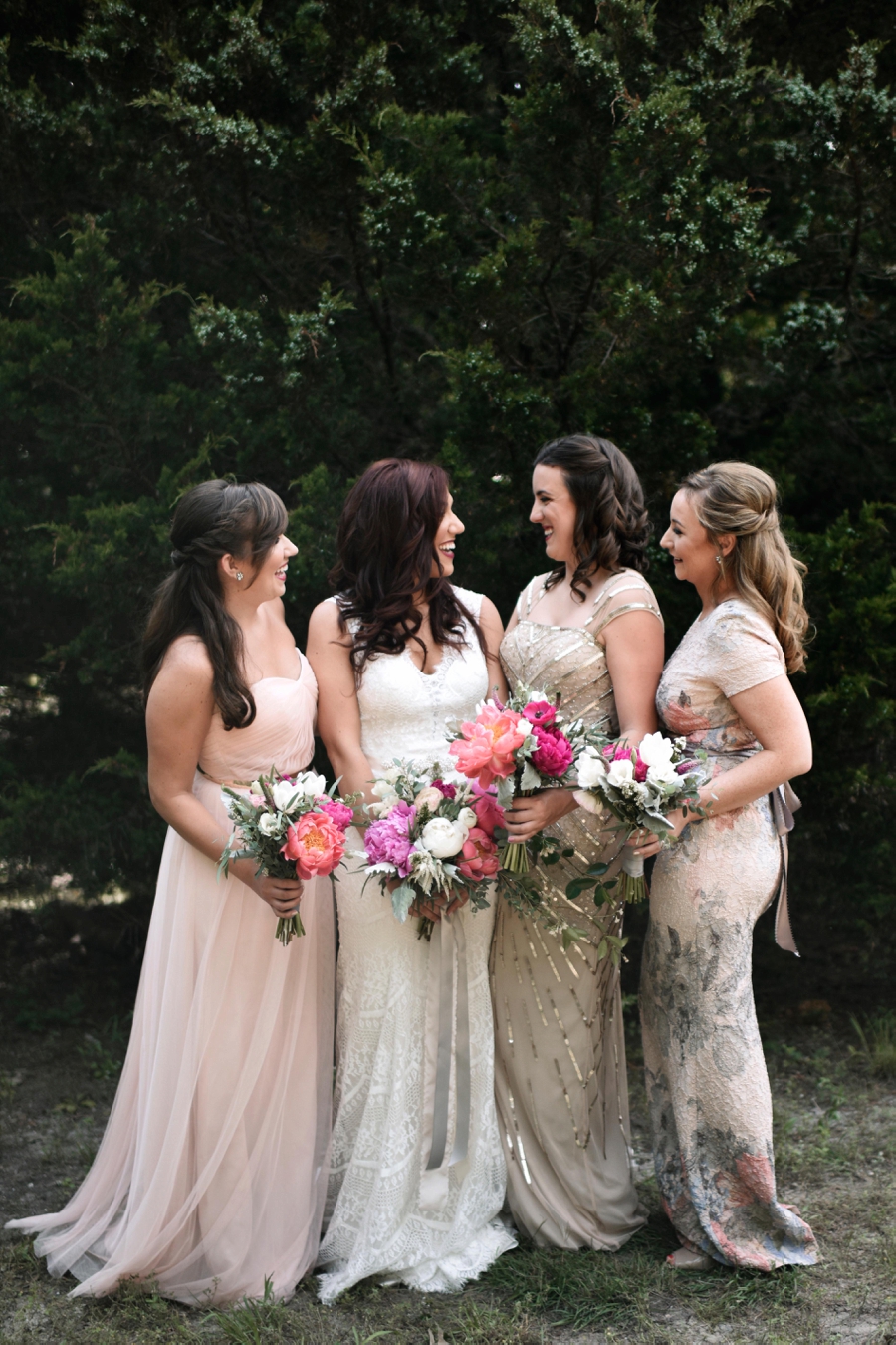 Pink & Peach Rustic Dallas Wedding via TheELD.com