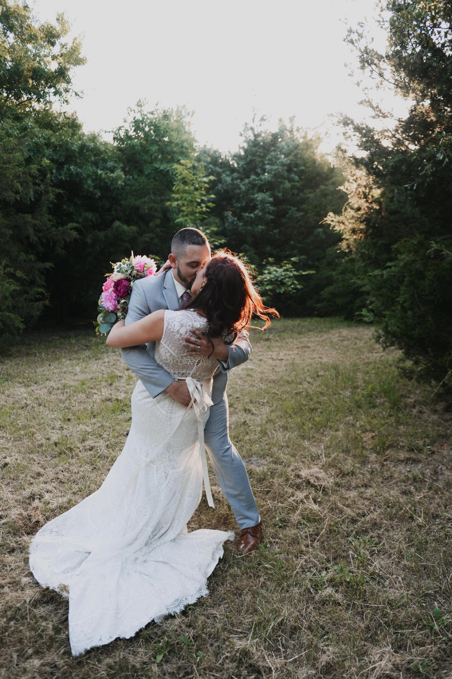 Pink & Peach Rustic Dallas Wedding via TheELD.com