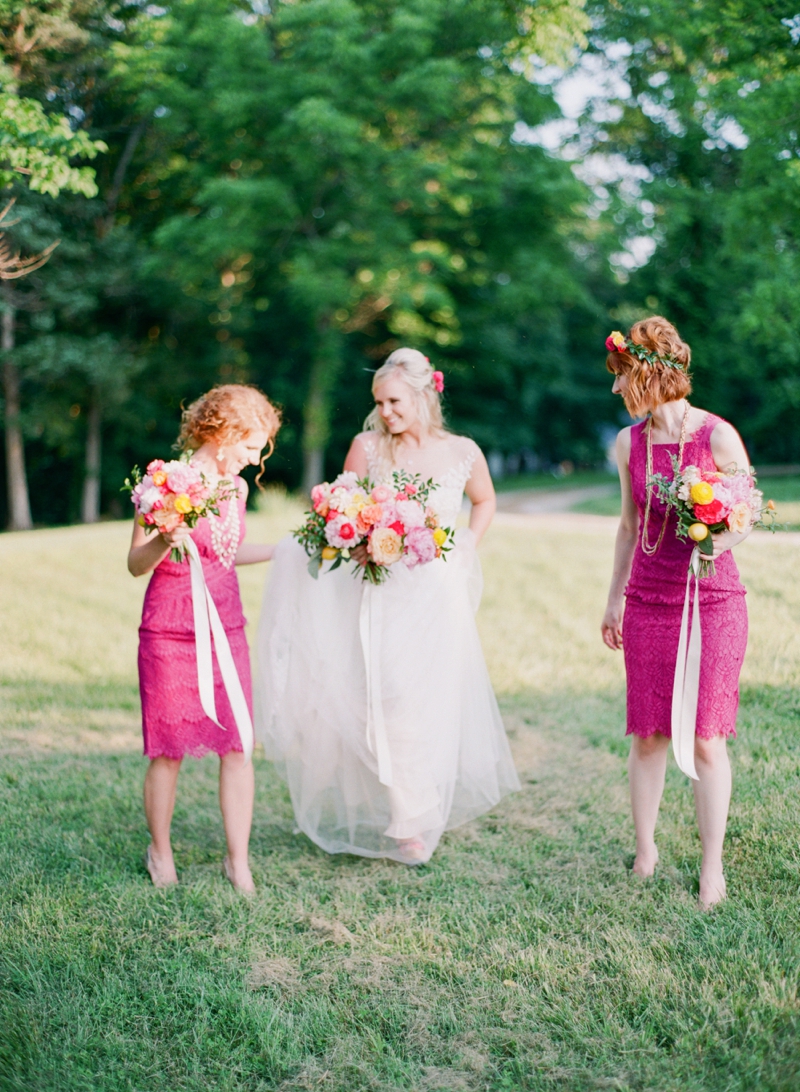 Colorful Chic Pink and Yellow Wedding Inspiration via TheELD.com