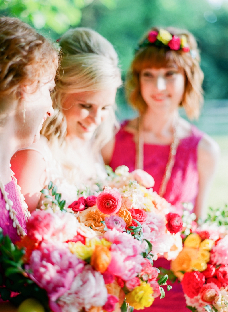 Colorful Chic Pink and Yellow Wedding Inspiration via TheELD.com