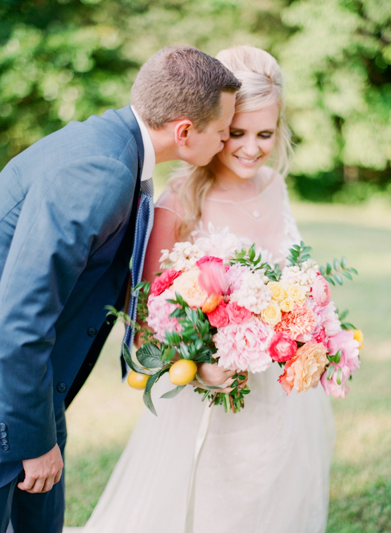 Colorful Chic Pink and Yellow Wedding Inspiration via TheELD.com