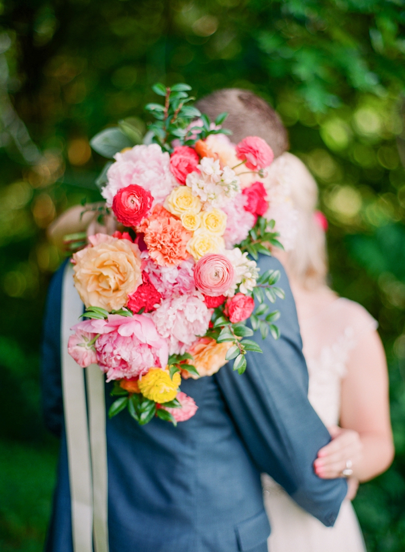 Colorful Chic Pink and Yellow Wedding Inspiration via TheELD.com