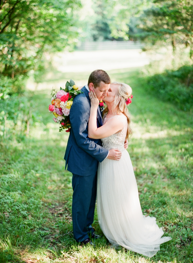 Colorful Chic Pink and Yellow Wedding Inspiration via TheELD.com