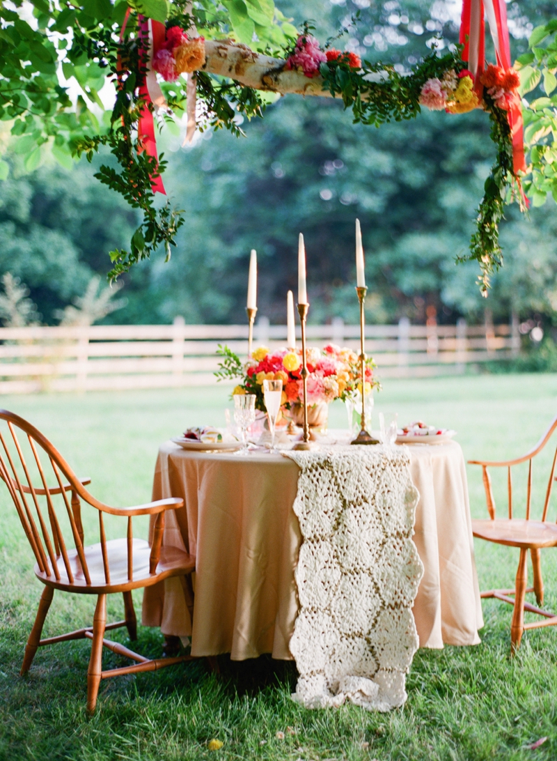 Colorful Chic Pink and Yellow Wedding Inspiration via TheELD.com