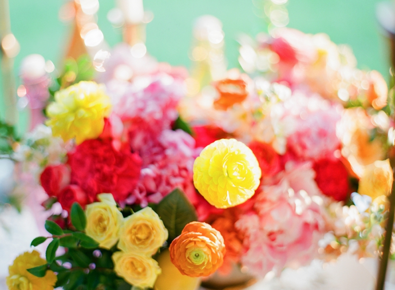 Colorful Chic Pink and Yellow Wedding Inspiration via TheELD.com