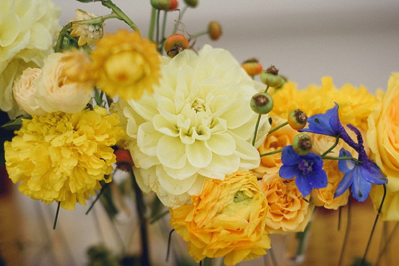 Elegant, Eclectic Yellow and Blue Wedding Ideas via TheELD.com