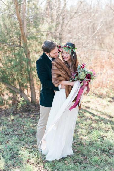 boho winter wedding guest