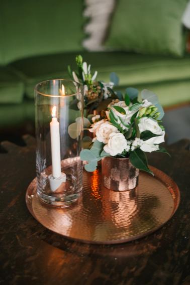 A Modern Copper and Green Holiday Party via TheELD.com