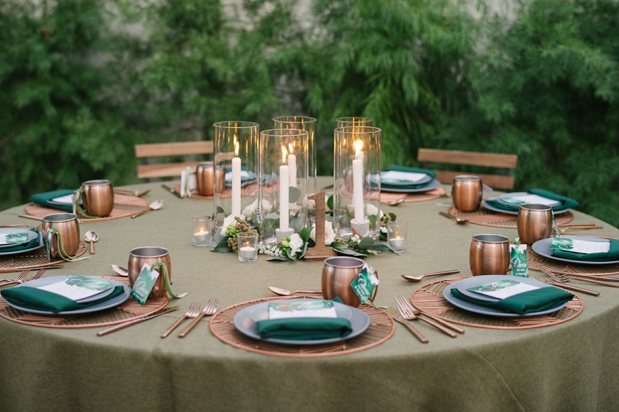 A Modern Copper and Green Holiday Party via TheELD.com