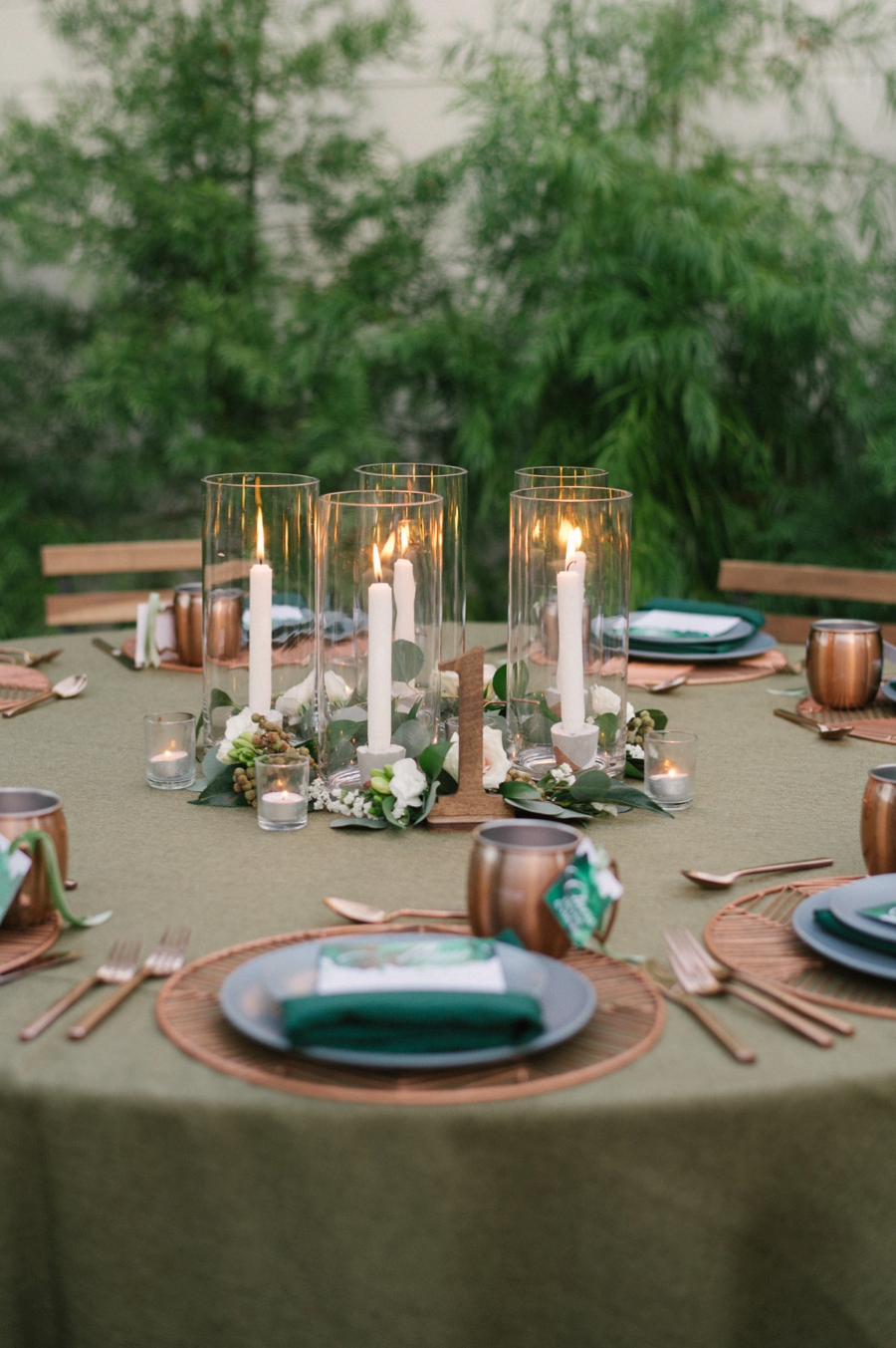 A Modern Copper and Green Holiday Party via TheELD.com