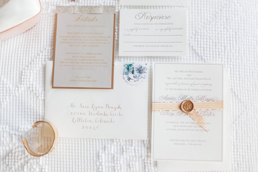 Candlelit White & Gold Boulder Wedding via TheELD.com