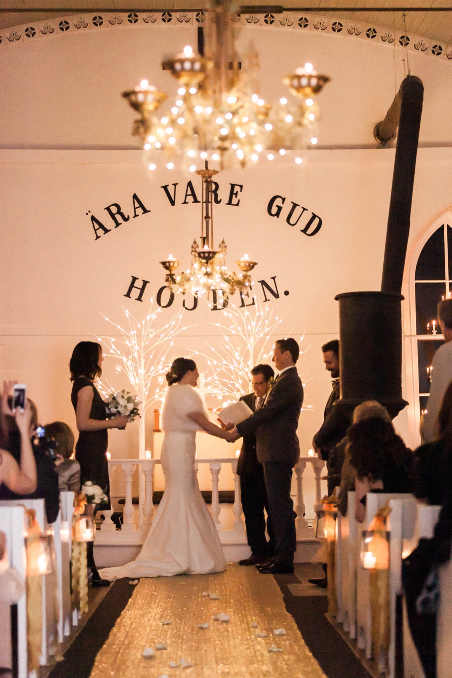 Candlelit White & Gold Boulder Wedding via TheELD.com