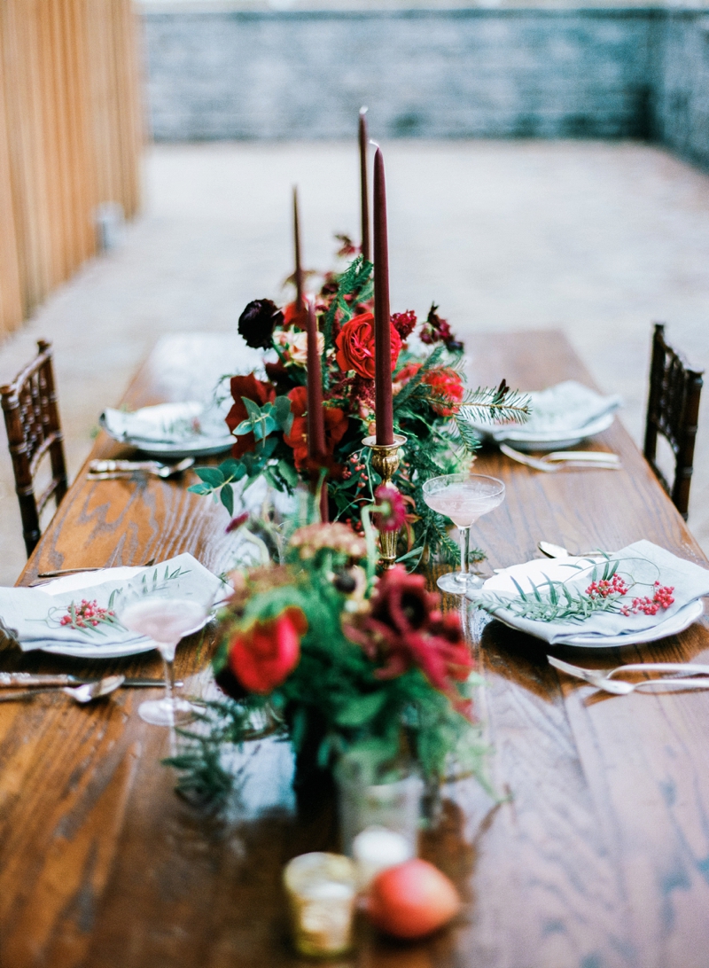 Romantic Red and Green Wedding Inspiration via TheELD.com