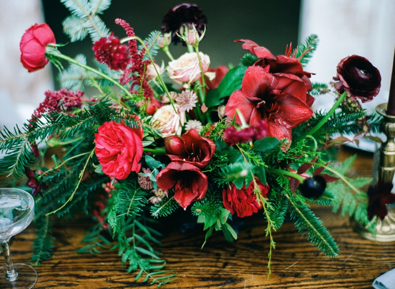 Romantic Red and Green Wedding Inspiration via TheELD.com