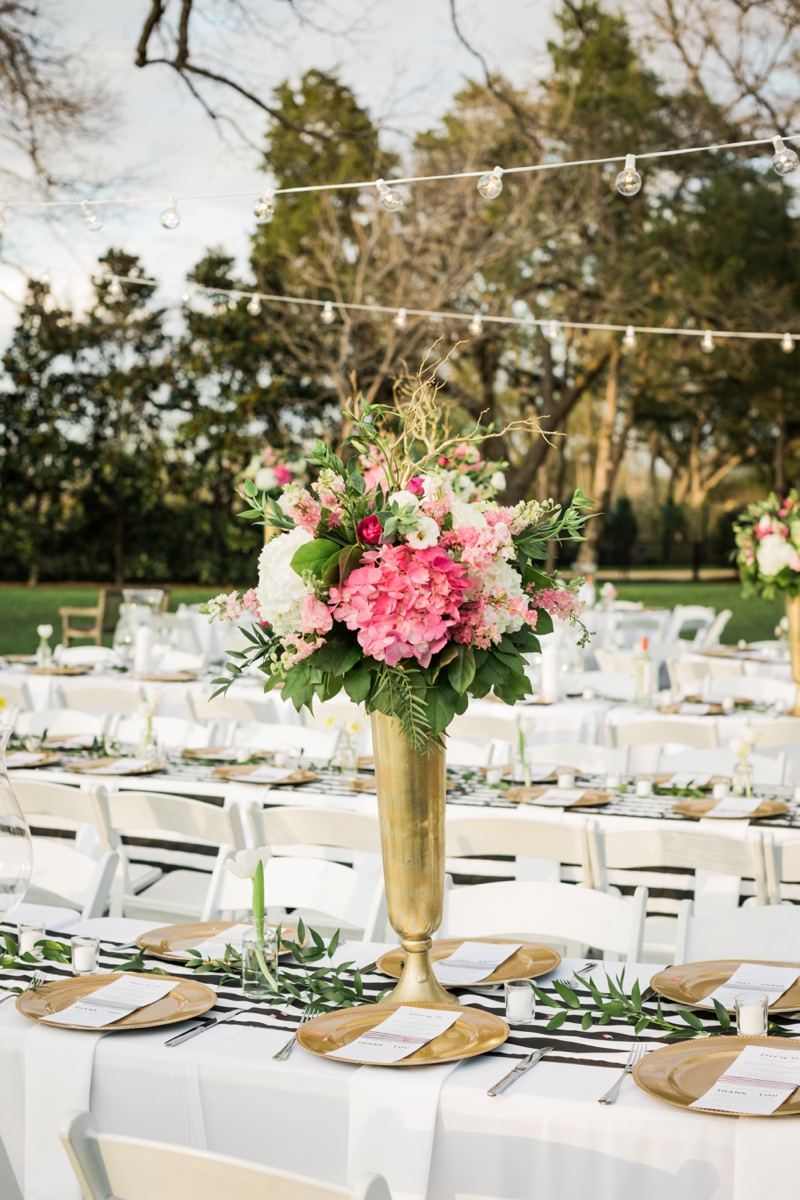 Elegant Pink, Black & Gold Dallas Wedding via TheELD.com