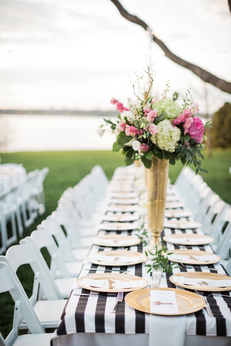 Elegant Pink, Black & Gold Dallas Wedding via TheELD.com