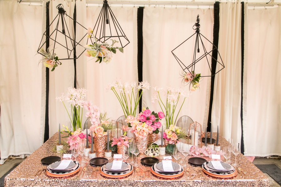 Modern Glam Black & Rose Gold Wedding Ideas via TheELD.com