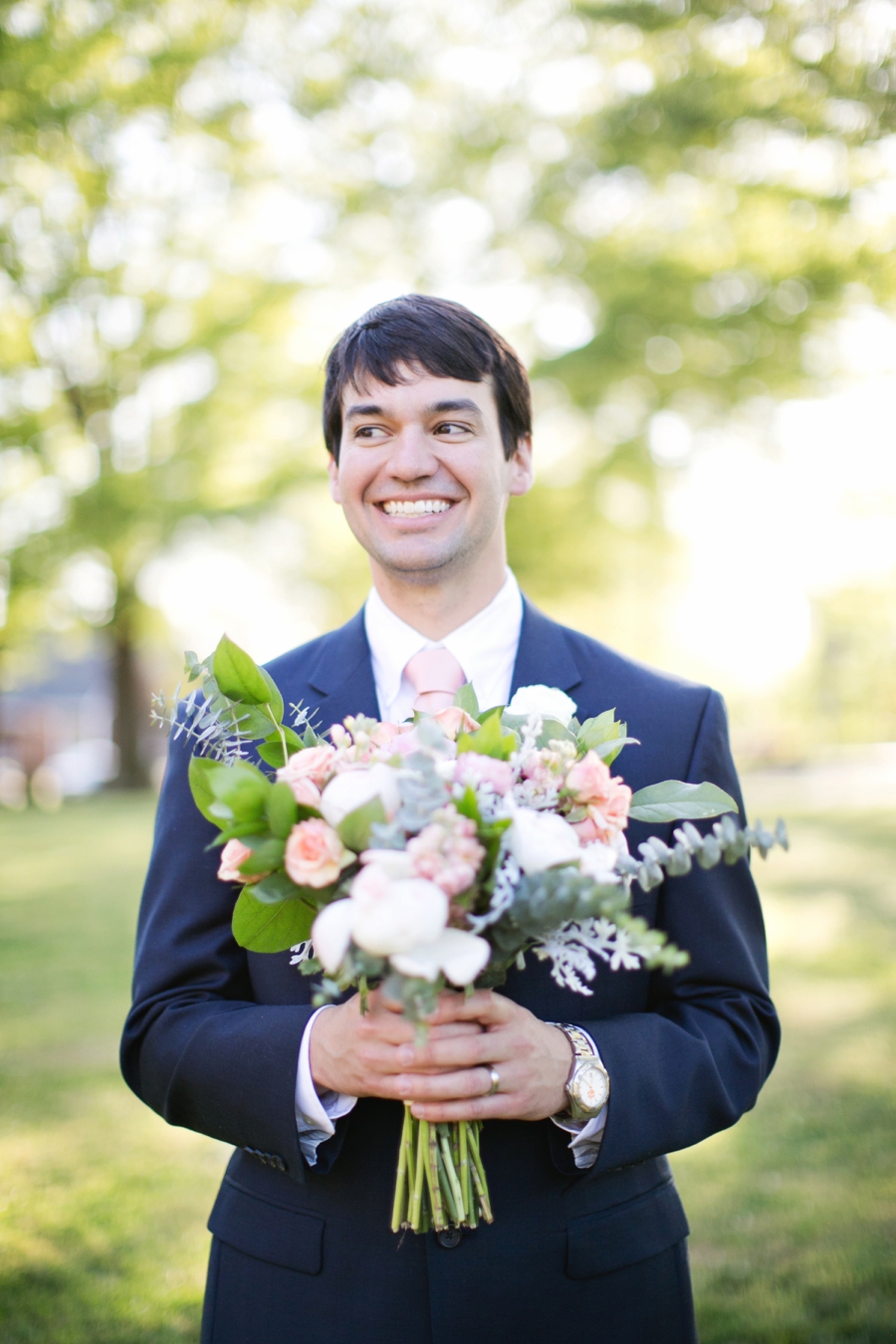 Pink, Blue & Gold South Carolina Wedding via TheELD.com