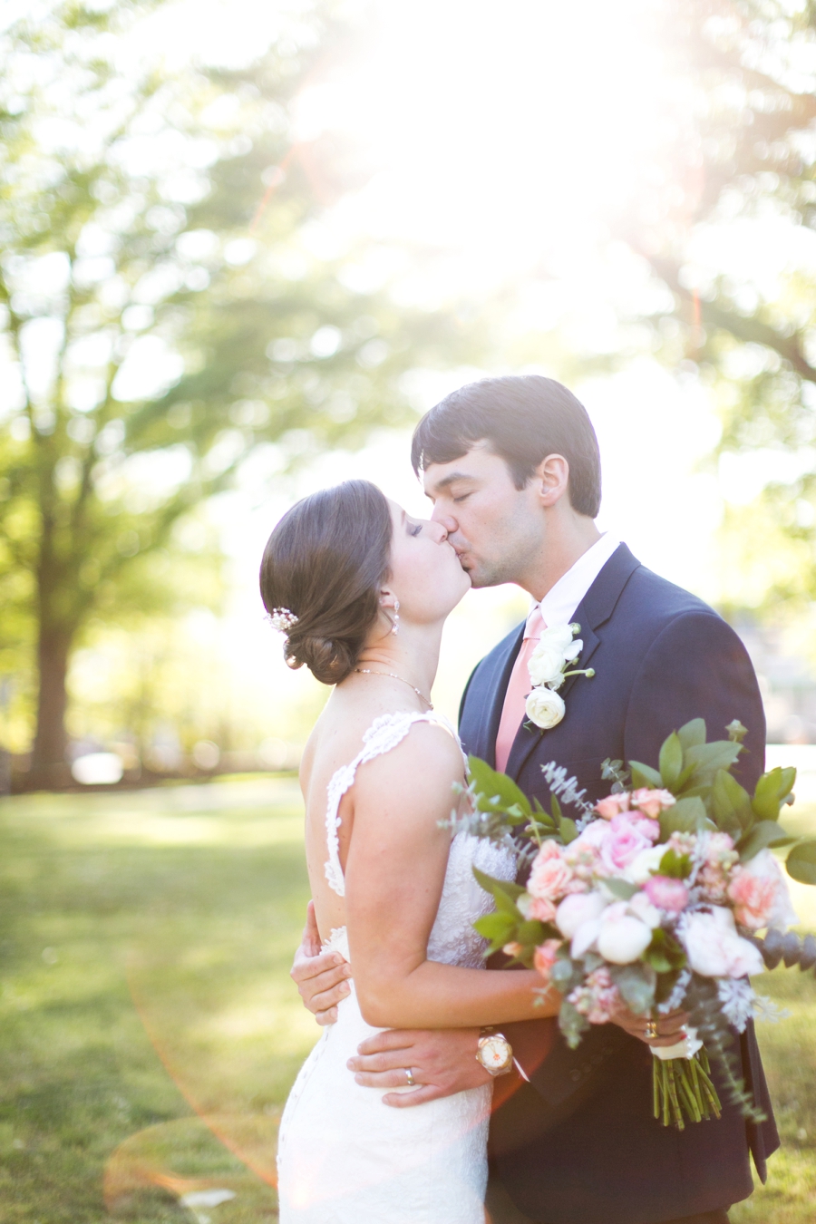 Pink, Blue & Gold South Carolina Wedding via TheELD.com