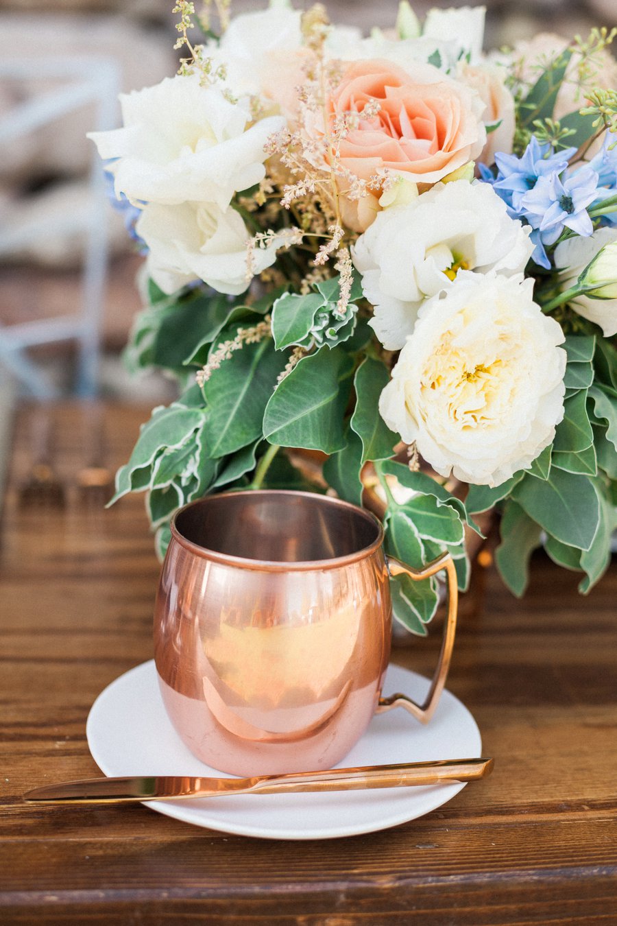 Copper and Dusty Blue Wedding Ideas via TheELD.com