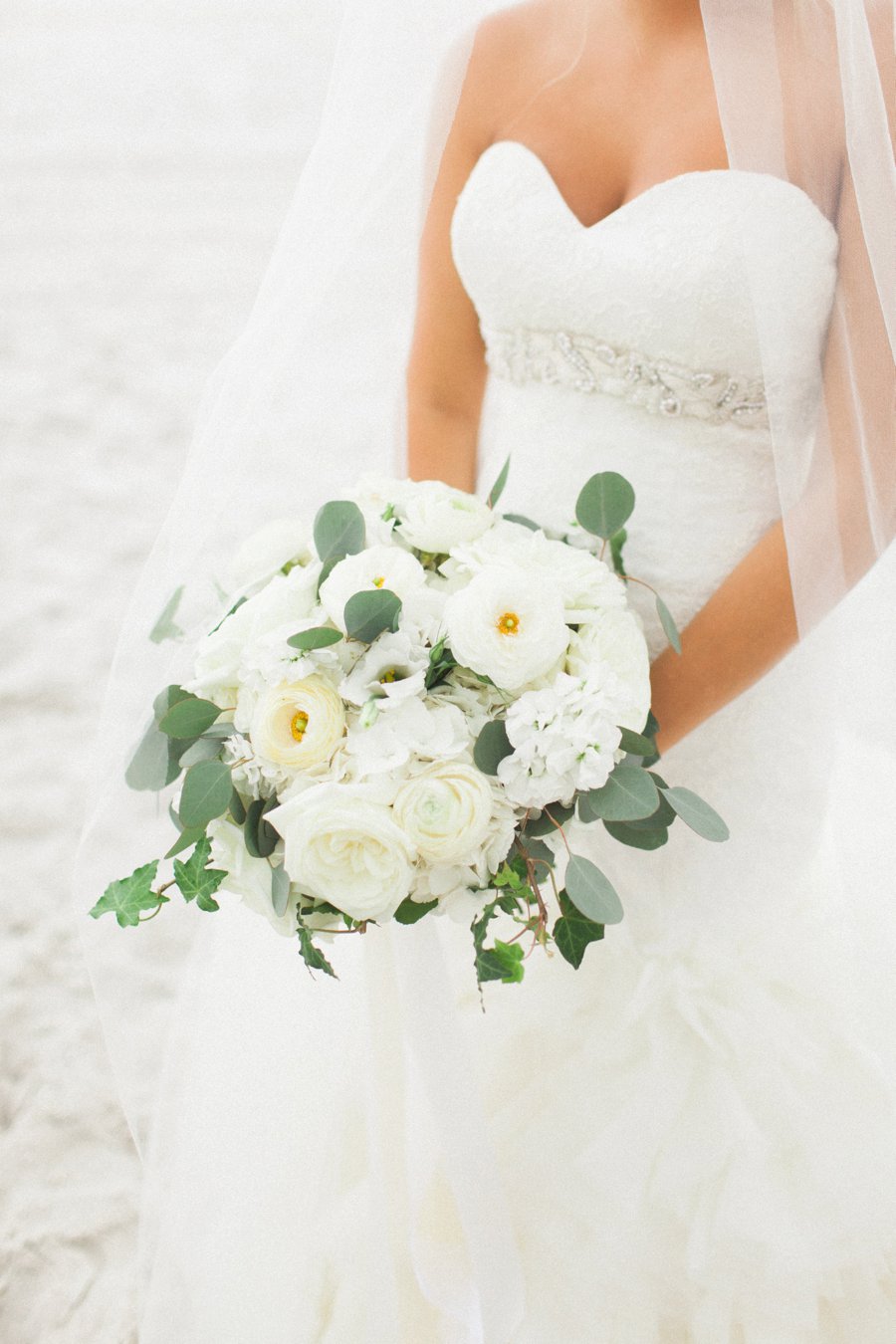 Elegant Blush & White Beach Wedding via TheELD.com