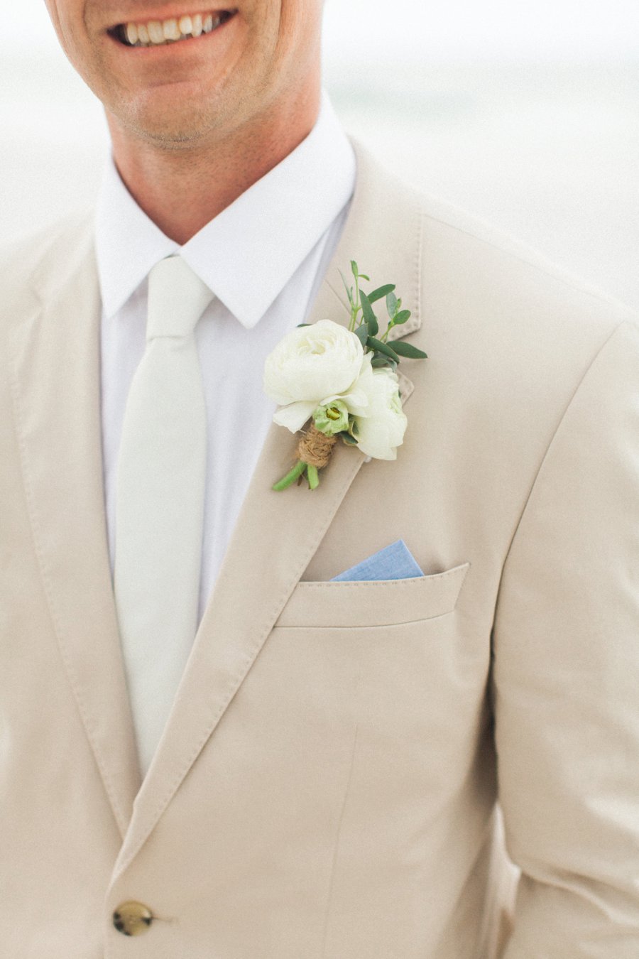 Elegant Blush & White Beach Wedding via TheELD.com