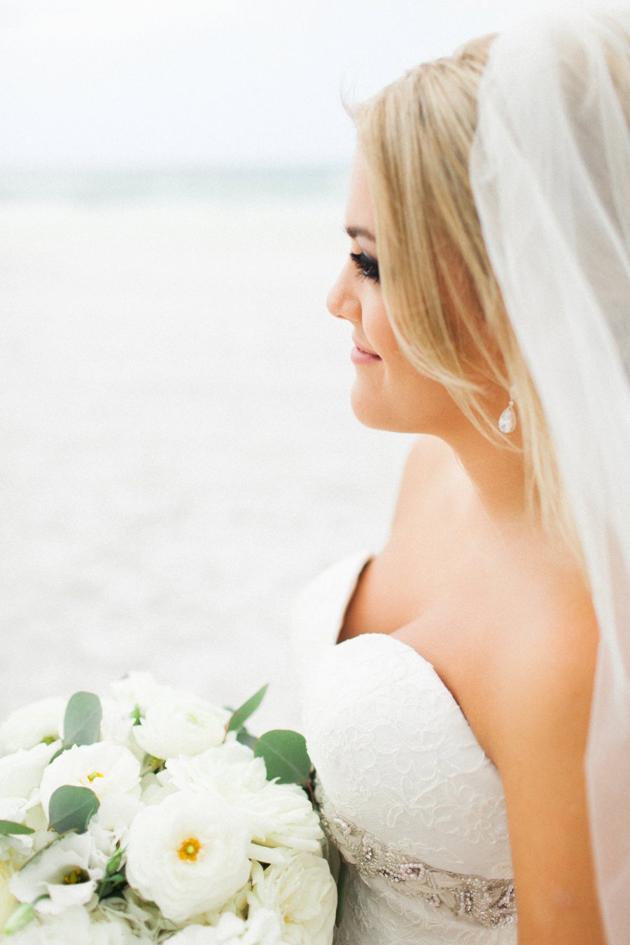 Elegant Blush & White Beach Wedding via TheELD.com