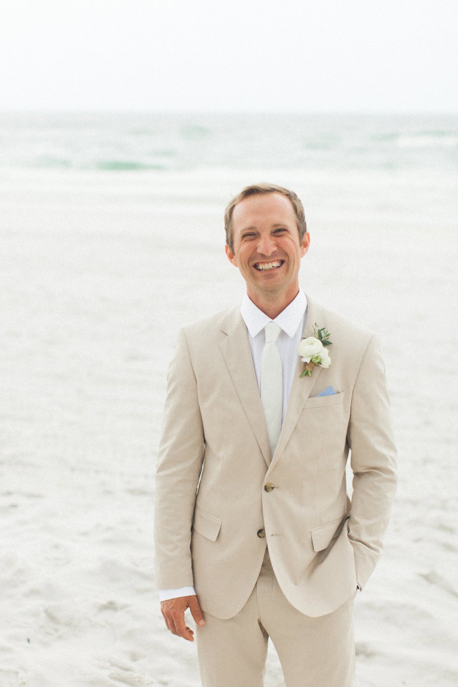 Elegant Blush & White Beach Wedding via TheELD.com