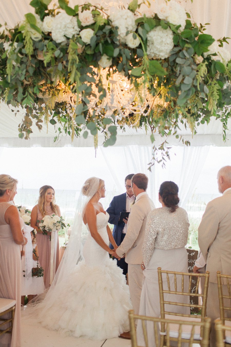 Elegant Blush & White Beach Wedding via TheELD.com