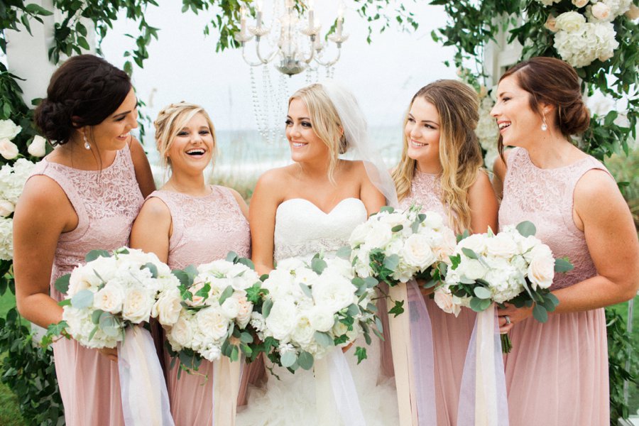 Elegant Blush & White Beach Wedding via TheELD.com