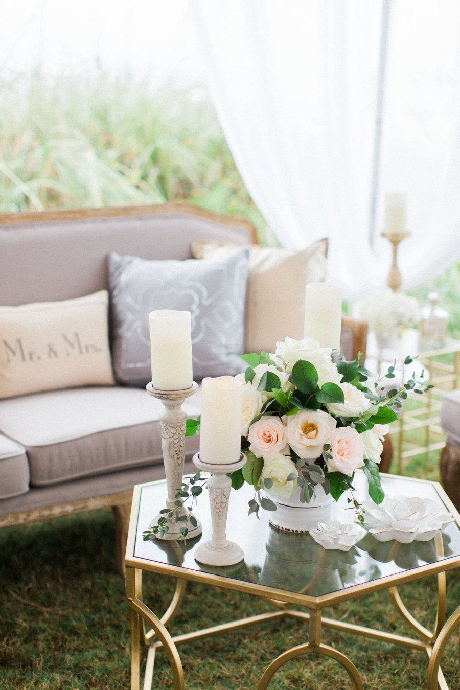 Elegant Blush & White Beach Wedding via TheELD.com